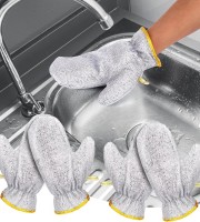 Stainless Steel Wire Waterproof Dishwashing Gloves (2 PCS)