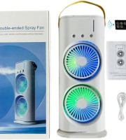 Dual Head Desktop Air Cooling Mist Humidifier Fan Tower & Pedestal Fans for Home With Night Light